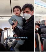 Video: momentul când un băiețel a început să plângă în avion și pasagerii i-au cântat „Baby Shark” ca să îl liniștească