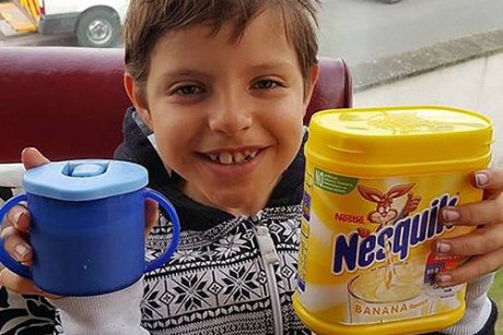 Baietelul de 11 ani care mananca numai milkshake-uri Nesquik