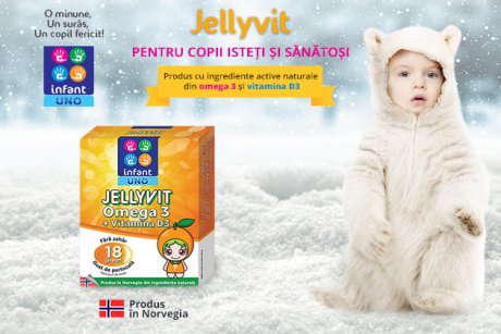 Infant UNO Jellyvit Omega 3 + Vitamina D3 supliment alimentar produs de specialiști norvegieni