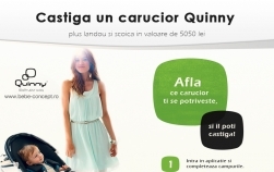 Castiga un carucior Quinny, plus landou si scoica in valoare de 5050 lei