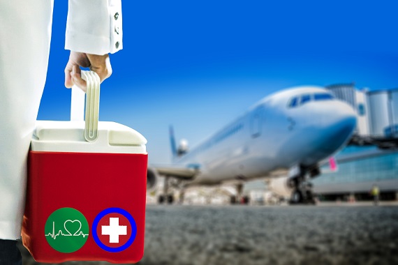 Organe pentru transplant sunt duse la un avion care le va transporta unde este nevoie