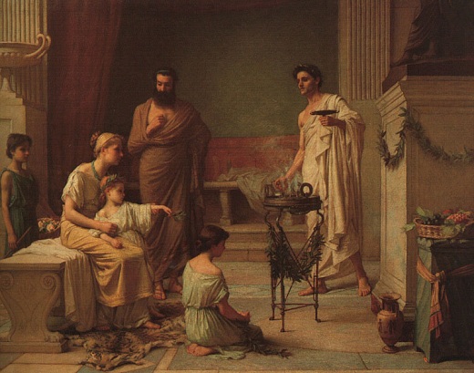pictura-ce-infatiseaza-o-familie-din-Roma-Antica
