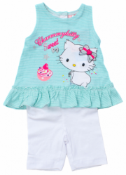 Set tunica si colanti Hello Kitty - verde