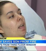 Mama-eroina: A sarit de la etajul 3 cu copilul in brate pentru a-l salva de incendiu