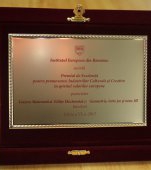 Institutul European din Romania (IER) a acordat Premiul de Excelenta pentru promovarea Industriilor Culturale si Creative 