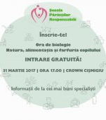 Înscrie-te! Ora de biologie - Natura, alimentaţia şi farfuria copilului