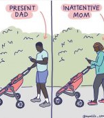 Mama vs. tata. Aceste ilustrații, despre diferența dintre un tată și o mamă în creșterea copilului, spun totul