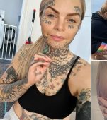 Această mămică are 14 tatuaje pe față și internauții o condamnă aspru: „Mă fac să mă simt ca o criminală”