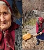 La 93 de ani, aceasta bunică sparge lemne și ține gospodăria. Care este secretul ei?