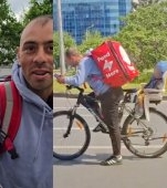 Tăticul livrator care a uimit o țară întreagă. Povestea bărbatului care pedalează pentru familia lui