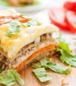 Lasagna cu ciuperci  si branza feta