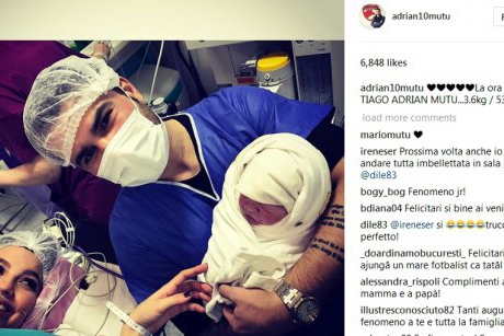 Miracolul lui Adrian Mutu de Paşti: soţia lui a născut un băieţel!