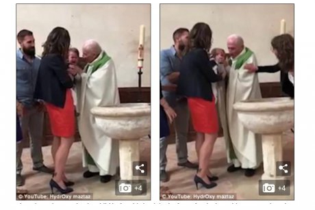 VIDEO: Un preot pălmuiește un copil la un botez, pentru că nu se oprește din plâns