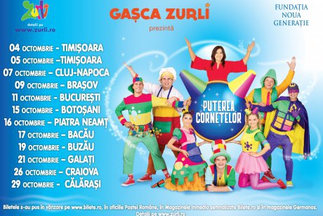 Gașca Zurli prezintă în premieră națională spectacolul “Puterea Cornetelor”