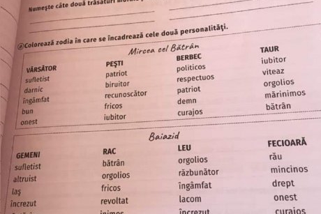 Bătaie de joc! Cum arată un manual auxiliar în școala generală! Voi știți în ce zodie era Mircea cel Bătrân?