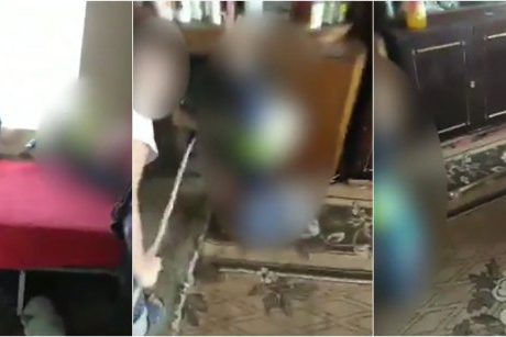 Imagini șocante! O mamă își bate copilul de 4 ani cu un par pentru că i-a arătat semne obscene