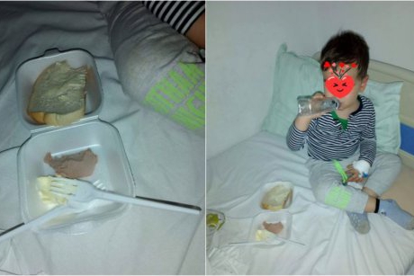 Revoltător! Cum arată micul dejun la un spital de copii din Iași: ”Vă bateți joc!”, scrie mama copilului
