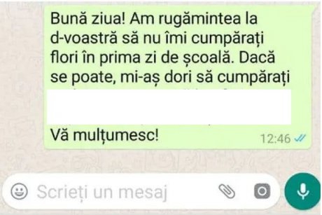 O profesoară a cerut părinților să nu îi mai ia flori în prima zi de școală. A solicitat în schimb altceva