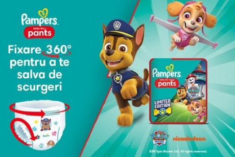 Pampers lansează o nouă ediție limitată de scutece chiloțel, cu personajele din Patrula Cățelușilor