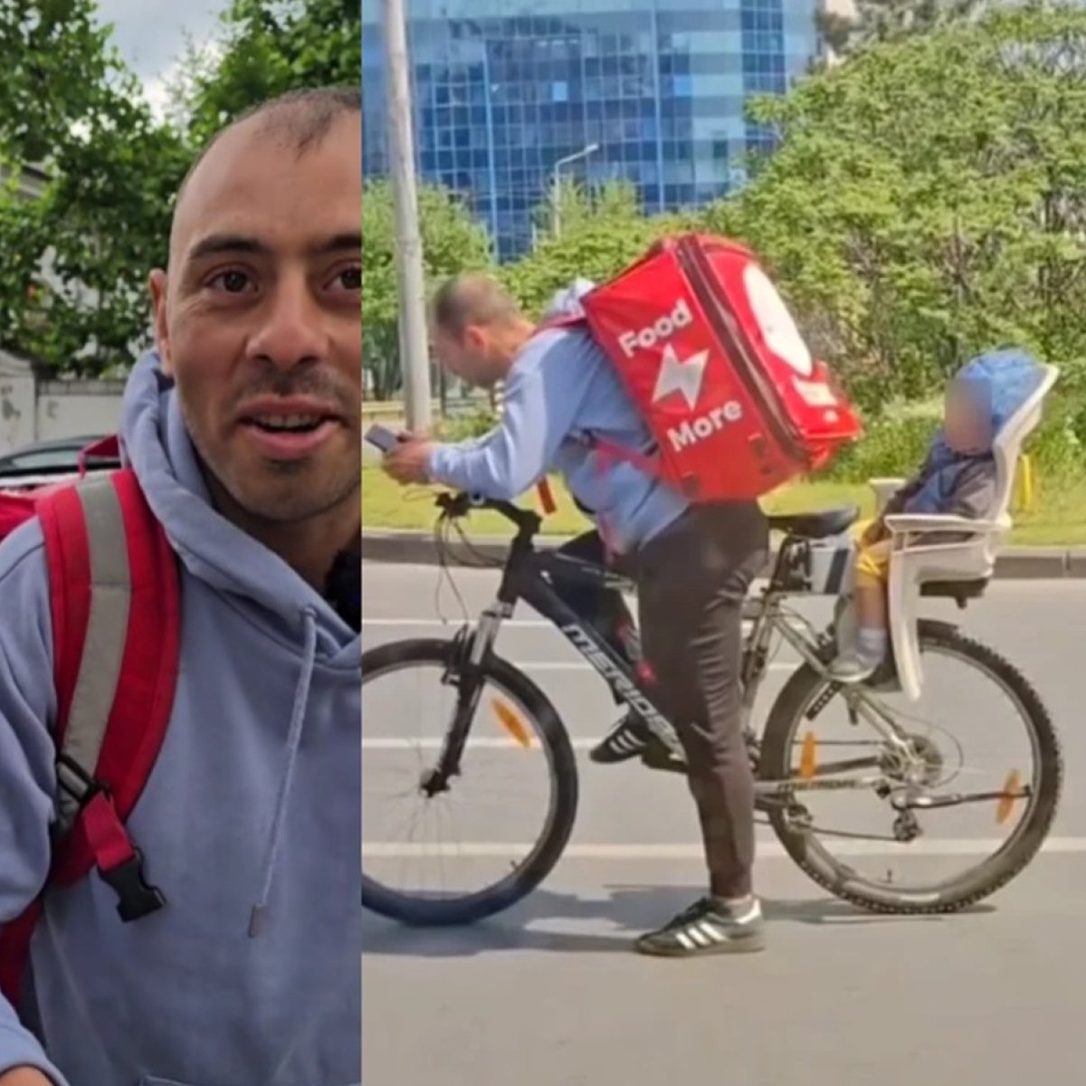 Tăticul livrator care a uimit o țară întreagă. Povestea bărbatului care pedalează pentru familia lui