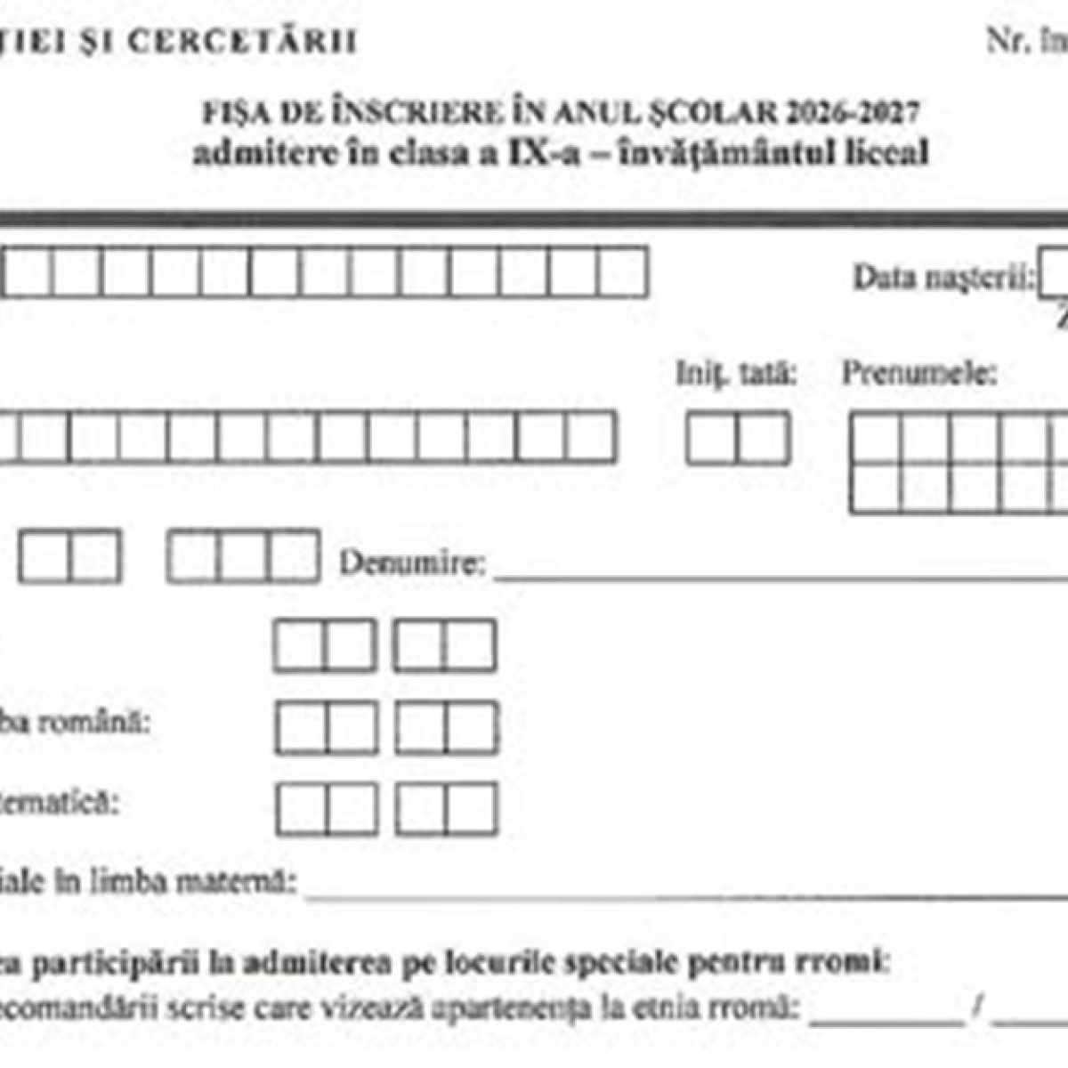 Ghid complet pentru înscrierea la liceu 2026. Cum se completează fișa de înscriere