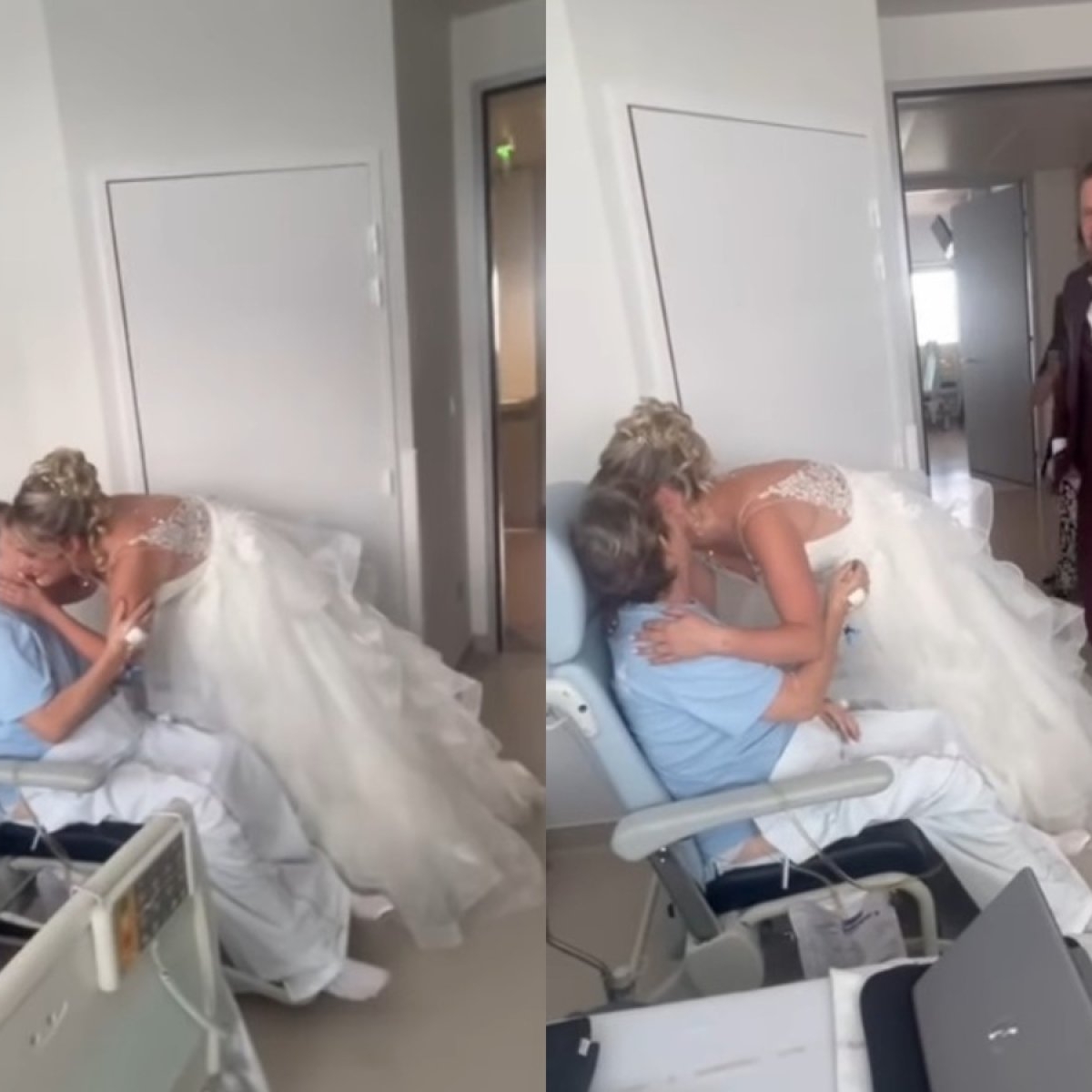 Mama e tot mamă! O mireasă a călătorit 2 ore în rochie albă pentru a-i face o surpriză mamei sale internată în spital