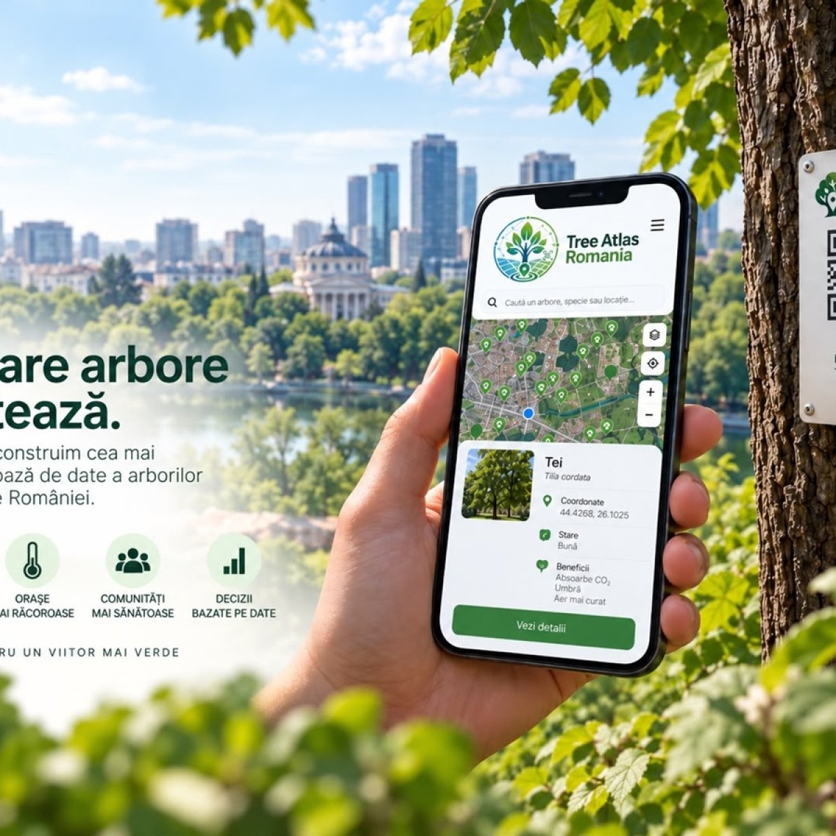Asociația Re-Autentic și InfoCons dezvoltă o aplicație web pentru inventarierea arborilor din orașele României