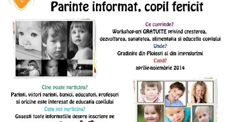 Incepe Campania “Parinte informat, copil fericit” - Workshopuri pentru parinti organizate de Megaparinti.ro in gradinite din Ploiesti