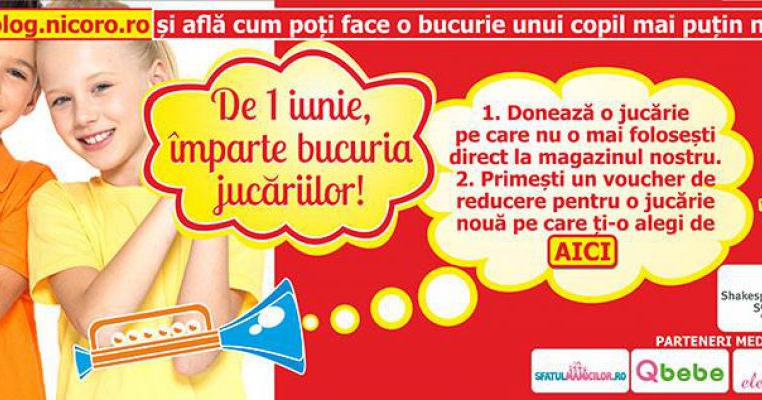 De 1 iunie, fa o bucurie unui copil nevoias