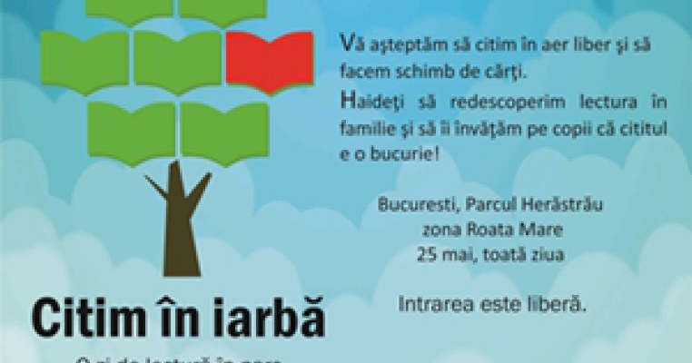 Citim in iarba. O zi de lectura in parc. Un eveniment pentru toata familia