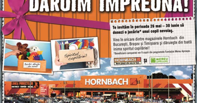 Hornbach da startul campaniei umanitare “Impreuna le daruim spiritul copilariei!”