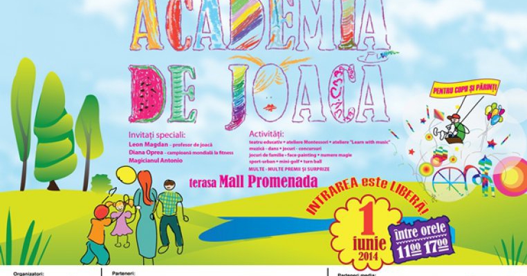 Incepe cea de-a doua editie a ACADEMIEI DE JOACA, cel mai mare eveniment dedicat invatarii prin distractie