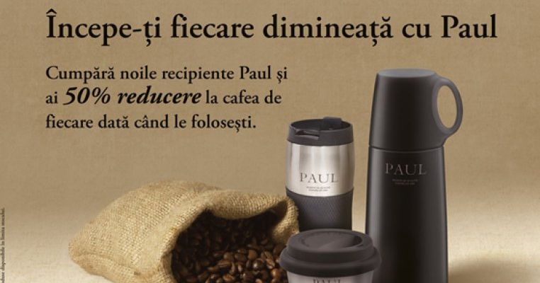 Paul lanseaza o gama de recipiente portabile pentru cafea si o oferta speciala pentru iubitorii acestui produs