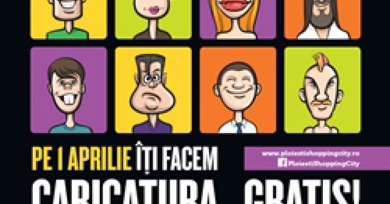 Ziua caricaturilor de 1 aprilie la Ploiesti Shopping City 