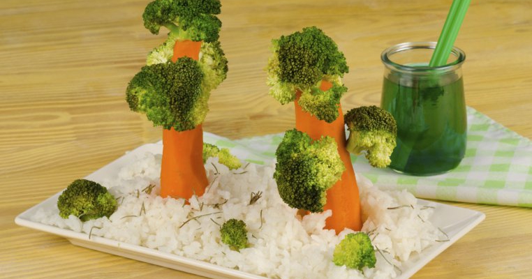 Padurice de orez cu broccoli si morcovi