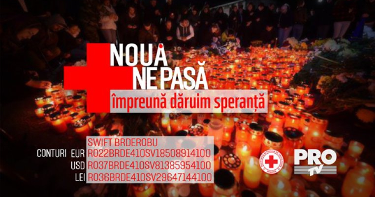 Crucea Rosie Romana si PRO TV lanseaza campania Noua ne pasa. Impreuna daruim speranta!