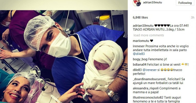 Miracolul lui Adrian Mutu de Paşti: soţia lui a născut un băieţel!