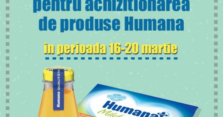 Castiga zilnic un voucher de 100 de lei pentru achizitionare de produse Humana