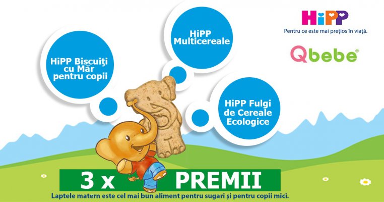 Qbebe și Hipp te invită la concurs! Câștigă un cadou special Hipp! 