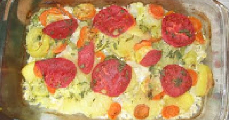 Musaca de legume cu piept de curcan