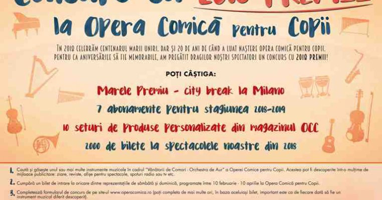 Opera Comică pentru Copii a dat startul concurslui aniversar „Orchestra de aur a OCC”