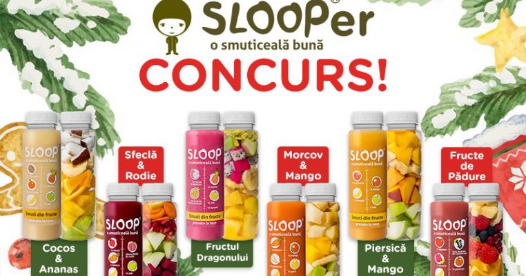 SLooPer Sărbători: Câștigă smutiuri și sucuri SLooP pentru petrecerea ta de Crăciun sau Revelion