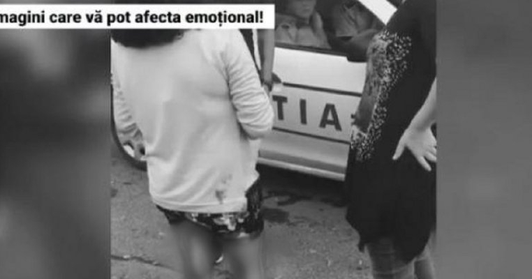 Imagini șocante! O fată din Galați plină de sânge pe stradă - polițiștii asistă pasiv la scenă
