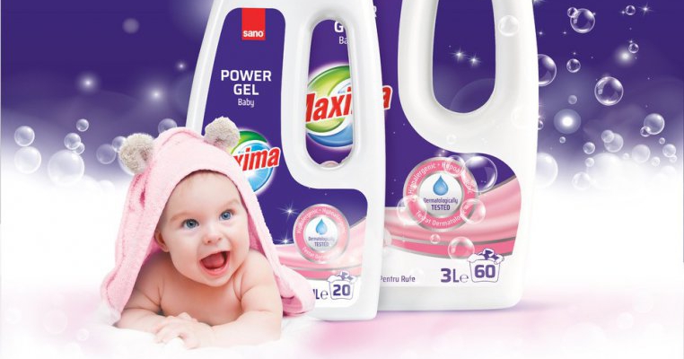 Detergentul de rufe pudră și gel SANO MAXIMA: o tehnologie avansată Sano ce combină o curățare în profunzime cu un parfum intens!