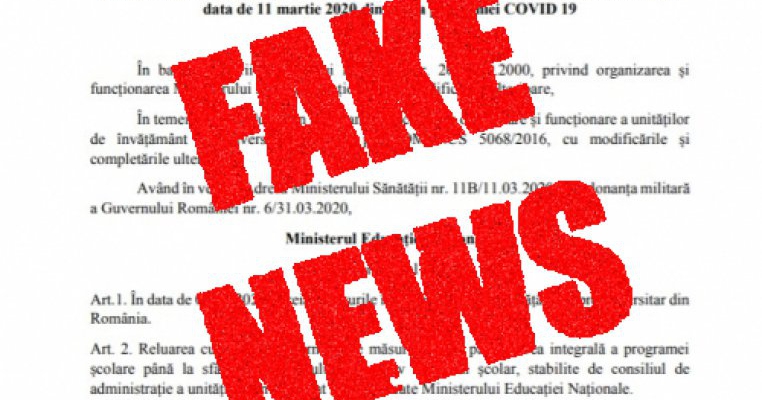 FAKE NEWS! Ministerul Învățământului despre anunțul în care se scrie că școala va începe pe 6 aprilie