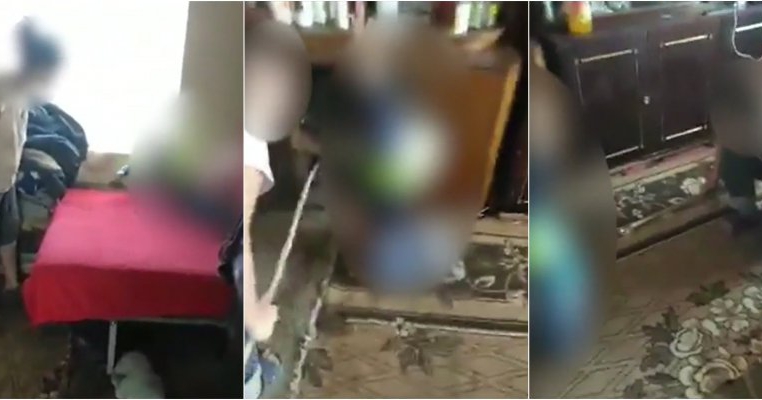 Imagini șocante! O mamă își bate copilul de 4 ani cu un par pentru că i-a arătat semne obscene