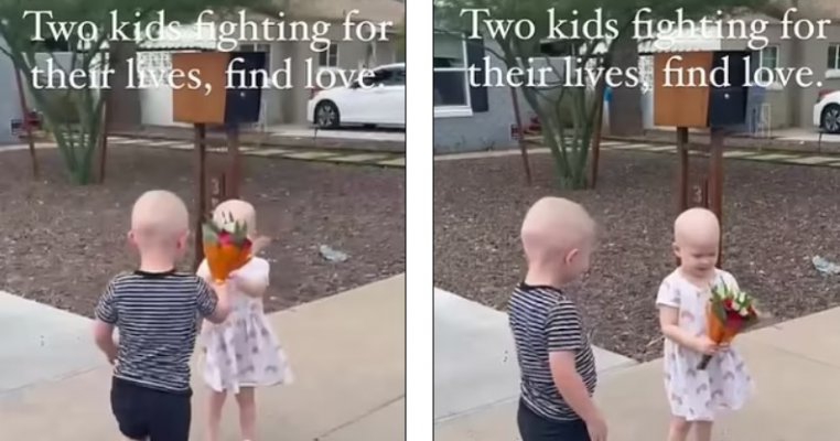 Doi copii care s-au vindecat de cancer s-au întâlnit prima dată în afara spitalului. Ce emoționant!