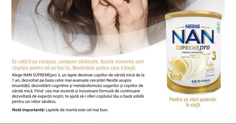 Nestlé lansează prima formulă pentru copii de vârstă mică cu 5 oligozaharide identice structural cu cele din laptele matern