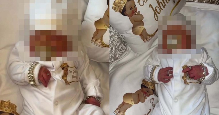 O mamă i-a pus bijuterii de gangster bebelușului ei și internetul a explodat