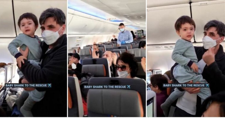 Video: momentul când un băiețel a început să plângă în avion și pasagerii i-au cântat „Baby Shark” ca să îl liniștească